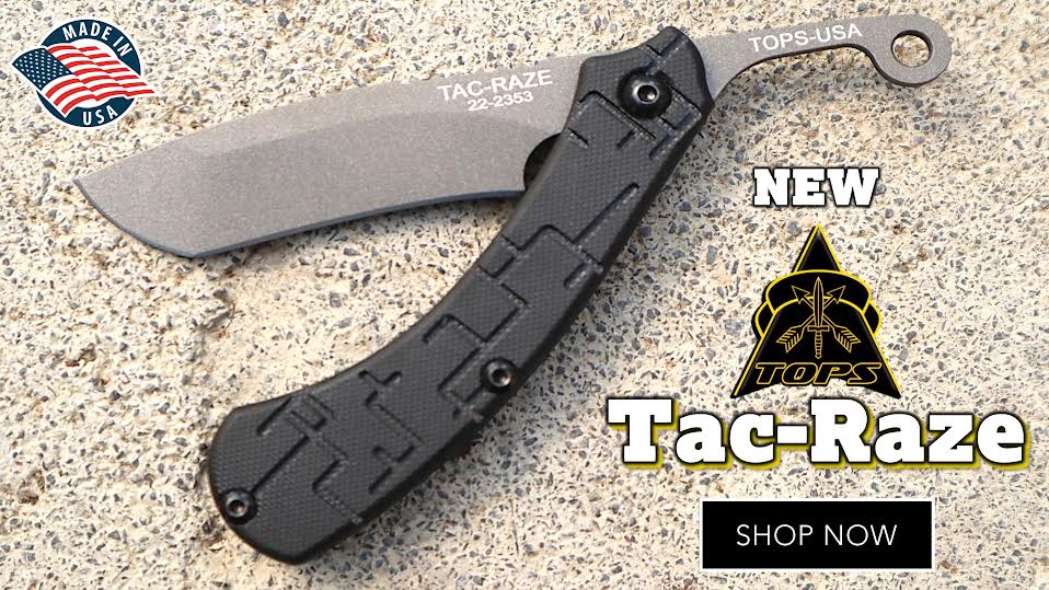 Tops TacRaze Friction Folding Knife AtlanticKnife For Sale