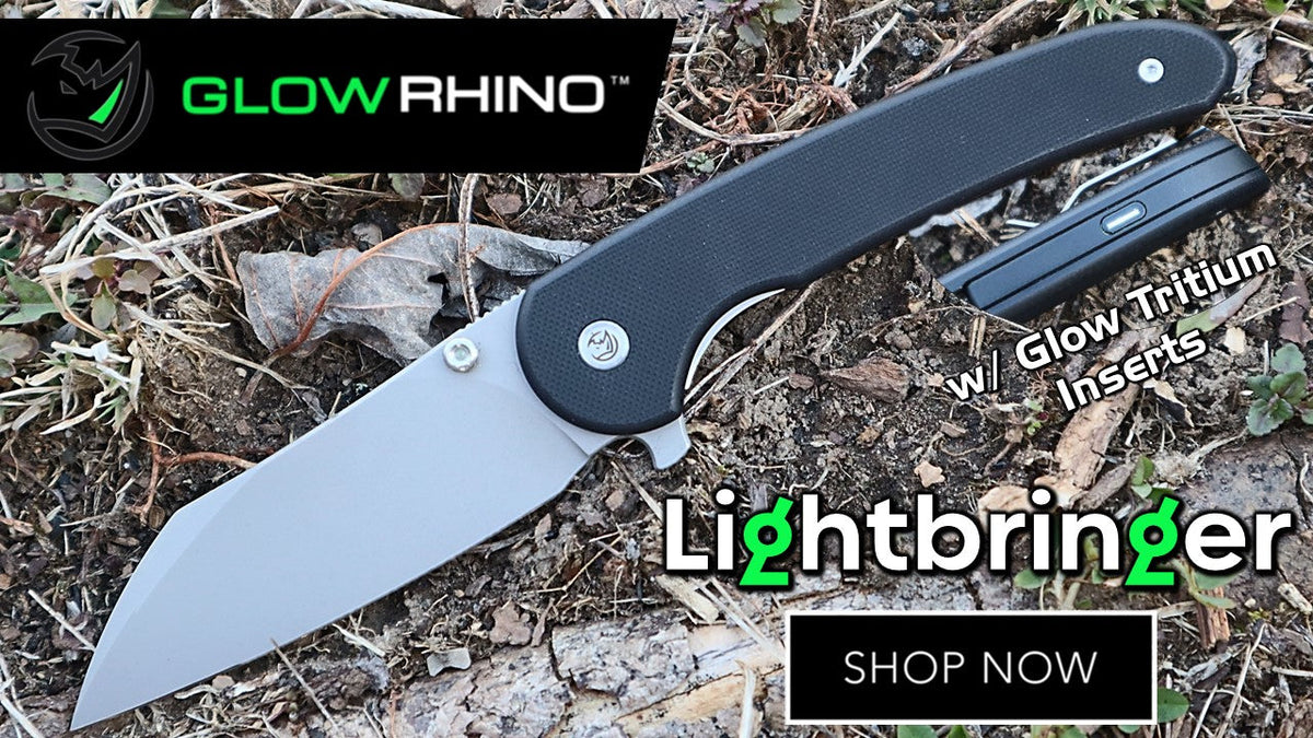 Glow Rhino Fermi Linerlock Folding Knife (Orange Thumb Stud) - Smoky  Mountain Knife Works