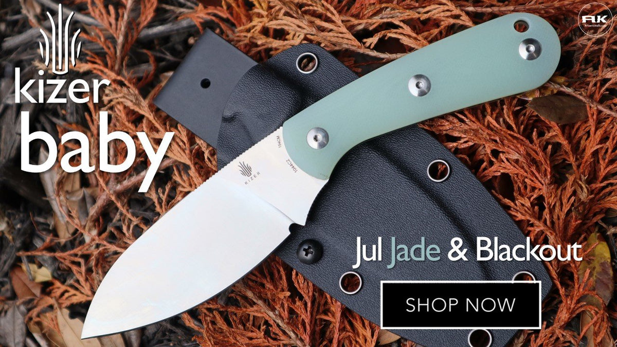 Kizer Baby | Fixed Blade Knife | 154cm Jade Black | Atlantic Knife ...