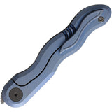 CMB Made Knives Kawanonagare Framelock Blue Titanium & CF Folding Knife 13BG