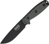 ESEE 9" Model 4 Plain Edge Black Fixed Blade & Handle w/ MOLLE Back Sheath RC4PMB