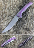 WE KNIFE 8" Purple Titanium Flipper Folding Pocket Knife Bohler M390 EDC 704A