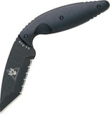 Ka-Bar TDI Law Enforcement Officer Black AUS-8A Serrated Tanto Fixed Knife 1485