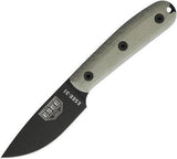 ESEE Model 3 w/ Traditional Green Micarta Handle 1095HC Steel Fixed Knife 3HMK