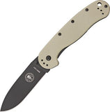 ESEE AVISPA Wasp Framelock Black Folding Blade Desert Tan Handle Knife 1301DTB