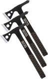 SOG Set of 3 Throwing Hawks Fixed Ax Blades Black Paracord Handles Axes TH1001CP