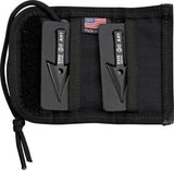 ESEE Knives Set of 2 Black Arrowhead Survival Tools w/ USA Made Wallet Casing ESAW