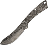 Alabama Damascus Steel 7.5" Full Tang Fixed Blade Knife Blank S032