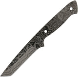 Alabama Damascus Steel Full Tang Black 6.88" Fixed Blade Knife Blank S087