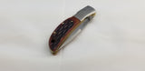 Al Mar Hawk Lockback Honey Jigged Bone Brown Folding AUS-8 Pocket Knife 7002