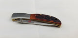 Al Mar Hawk Lockback Honey Jigged Bone Brown Folding AUS-8 Pocket Knife 7002