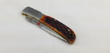 Al Mar Falcon Lockback Honey Jigged Bone Brown Folding AUS-8 Pocket Knife 7004