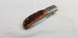 Al Mar Falcon Lockback Honey Jigged Bone Brown Folding AUS-8 Pocket Knife 7004