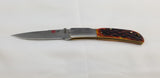 Al Mar Falcon Lockback Honey Jigged Bone Brown Folding AUS-8 Pocket Knife 7004