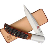 Al Mar Eagle Lockback Honey Jigged Bone Brown Folding AUS-8 Pocket Knife 7006