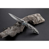 Artisan Hoverwing Framelock M390 Bohler Gray Titanium Stainless Knife 1801GGYM