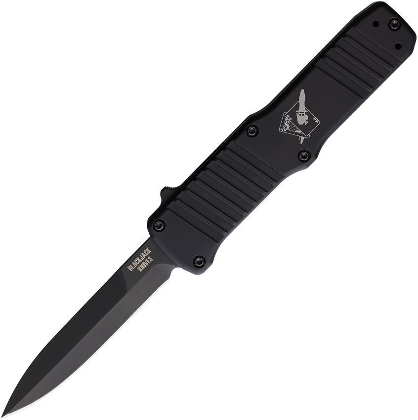 Blackjack Automatic Bayonet OTF Knife Black Aluminum 154CM Dagger