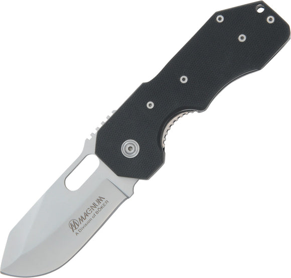 Boker Magnum Stainless Blade Black Linerlock G-10 Handle Folding Knife - M01YA073
