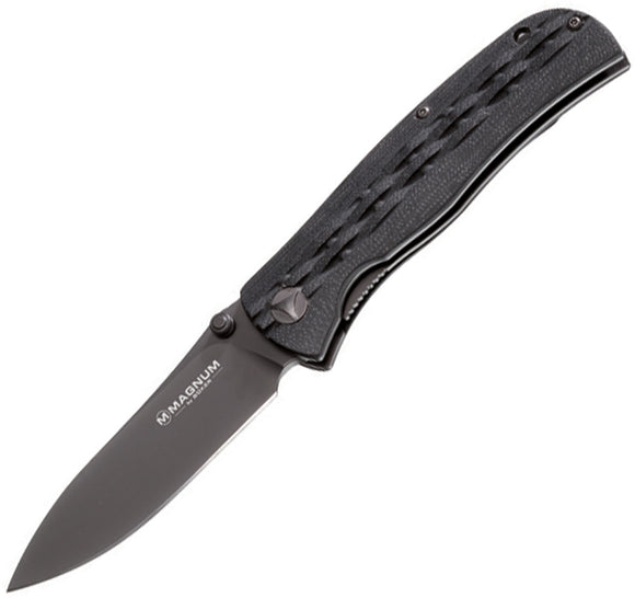 Boker Magnum Weaver Linerlock Folder Black Stainless Blade Folding Knife - M02788