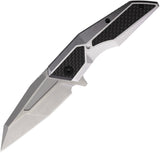 Brous Blades Recluse Framelock Stonewash Aluminum & Carbon Fiber Folding D2 Steel Knife B282
