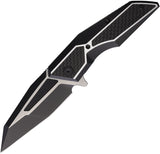 Brous Blades Recluse Framelock Black Aluminum & Carbon Fiber Folding D2 Steel Knife B283