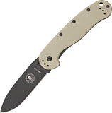 ESEE AVISPA Wasp Desert Tan D2 Folding Black Blade Framelock Knife 1302DTB