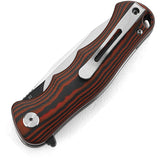 Bestech Knives Bobcat Linerlock Black/Red G10 Folding D2 Steel Knife G22C2