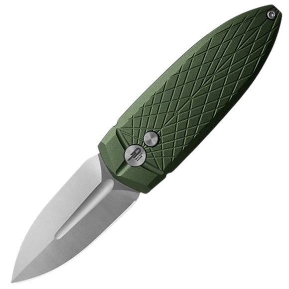 Bestech Knives QUQU Cricket Button Lock Green Aluminum Folding 14C28N Pocket Knife G57B2