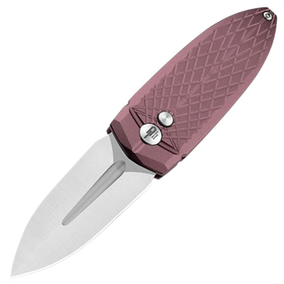 Bestech Knives QUQU Cricket Button Lock Brown Aluminum Folding 14C28N Pocket Knife G57B3