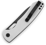 Bestechman Firebird Button Lock White G10 Folding D2 Steel Pocket Knife MK05E