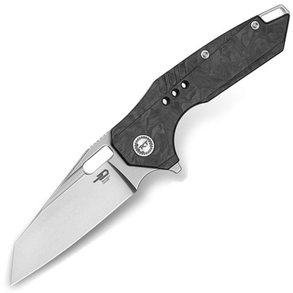 Bestech Knives Nyxie 3 Framelock Gray Titanium & CF Folding S35VN Knife 2308C