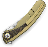 Bestech Knives Sambac Framelock Gold Titanium & Carbon Fiber Folding MagnaCut Knife KT2402A