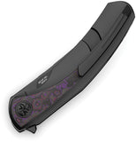 Bestech Knives Sambac Framelock Black Titanium & Purple Carbon Fiber Folding MagnaCut Knife KT2402B