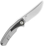 Bestech Knives Sambac Framelock Gray Titanium & Carbon Fiber Folding MagnaCut Knife OPEN BOX