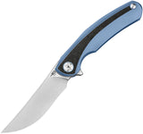 Bestech Knives Sambac Framelock Blue Titanium & Carbon Fiber Folding MagnaCut Knife KT2402D