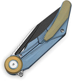 Bestech Knives Seraph Framelock Blue Titanium Folding M390 Pocket Knife T2403D