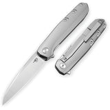 Bestech Knives 9 Framelock Gray Titanium Folding Bohler M390 Pocket Knife 2408A