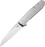 Bestech Knives 9 Framelock Gray Titanium Folding Bohler M390 Pocket Knife 2408A