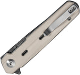 Civivi Navo Linerlock Ivory G10 Folding Damascus Drop Pt Pocket Knife 25015ADS1