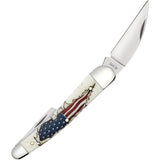 Case Cutlery Seahorse Whittler US Flag Natural Bone Folding Stainless Pocket Knife 10844
