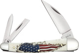Case Cutlery Seahorse Whittler US Flag Natural Bone Folding Stainless Pocket Knife 10844