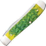 Case Cutlery Mini Trapper Green Apple Bone Folding Stainless Pocket Knife 27861