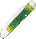 Case Cutlery Copperlock Green Apple Peach Seed Bone Folding Stainless Pocket Knife 27864