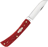 Case Cutlery Sod Buster Jr Dark Red Bone Folding 1095 Carbon Steel Pocket Knife 31945