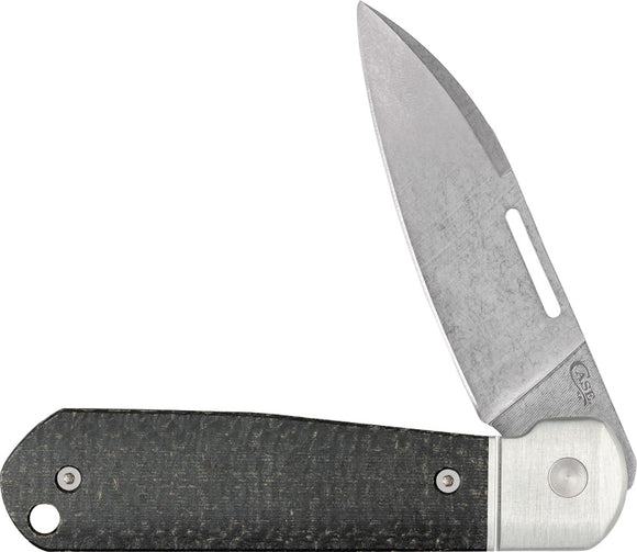 Case Cutlery Highbanks Slip Joint Black Micarta Folding 20CV Pocket Knife 42230