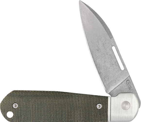 Case Cutlery Highbanks Slip Joint Green Micarta Folding 20CV Pocket Knife 42231