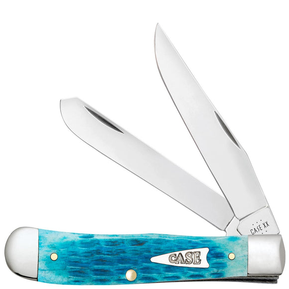 Case Cutlery Trapper Sky Blue Crandall Bone Folding Stainless Pocket Knife 50640