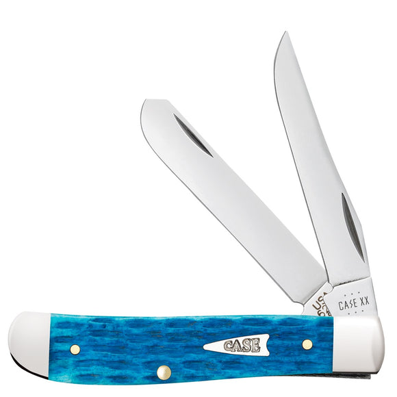 Case Cutlery Mini Trapper Sky Blue Crandall Bone Folding Stainless Pocket Knife 50641