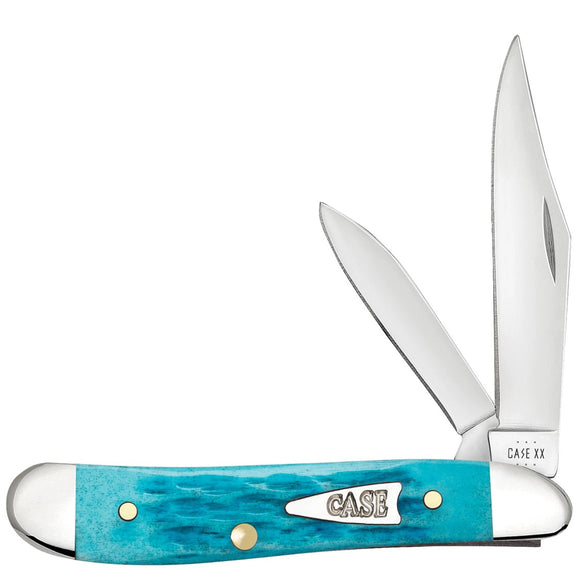 Case Cutlery Peanut Sky Blue Crandall Bone Folding Stainless Pocket Knife 50644