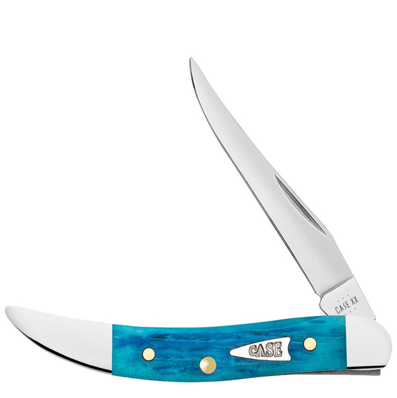 Case Cutlery Small Texas Toothpick Sky Blue Crandall Bone Folding Stainless Pocket Knife 50645